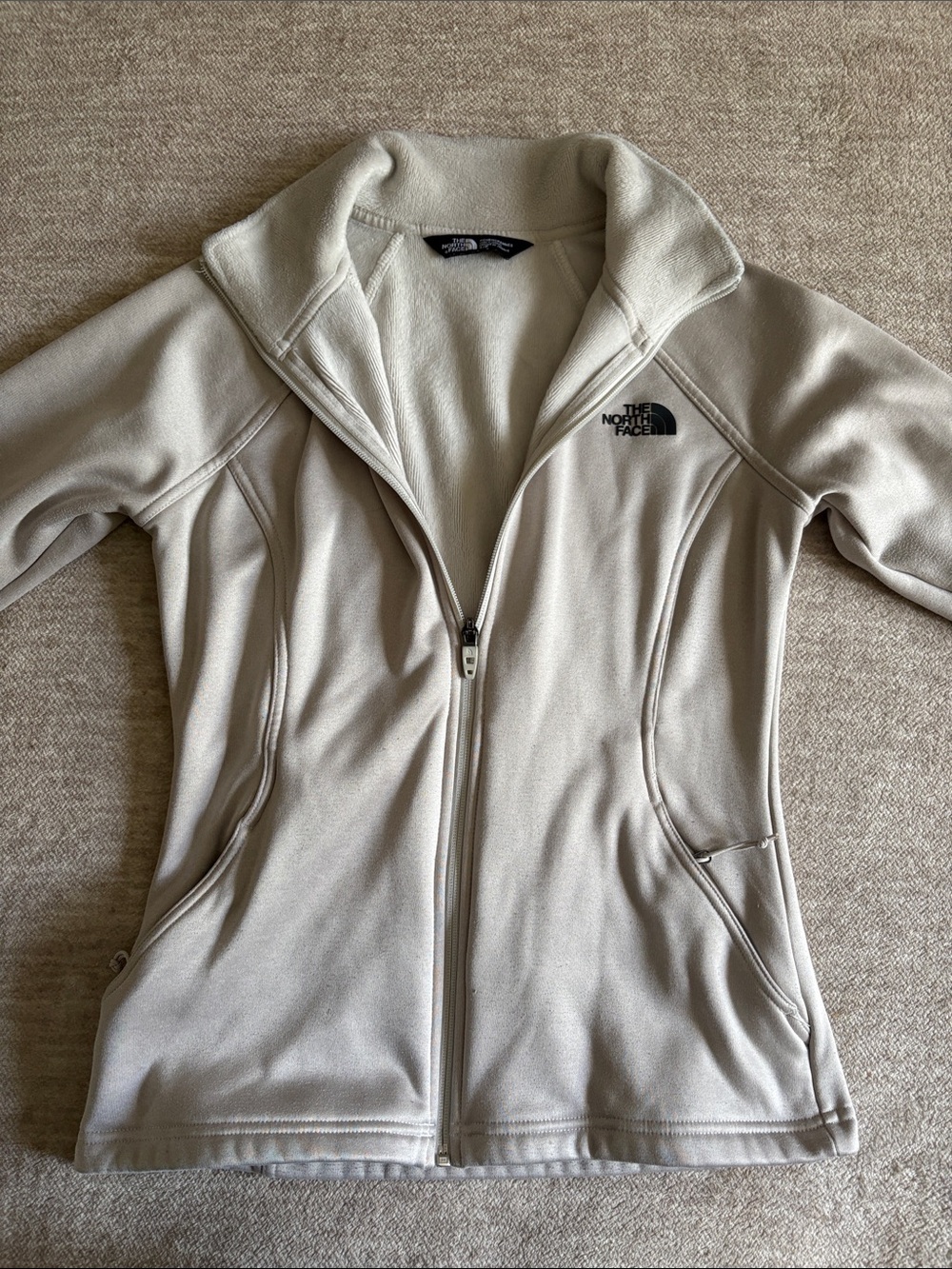 The North Face Women's Light Beige Full-Zip Fleece Jacket